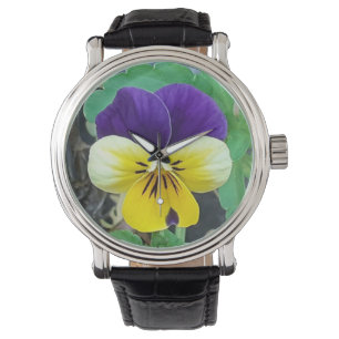 Purple & Yellow Pansy Watch