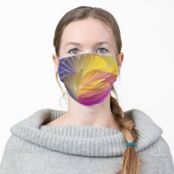 Purple Yellow Pink Abstract Patterns Adult Cloth Face Mask by JLBIMAGES at Zazzle