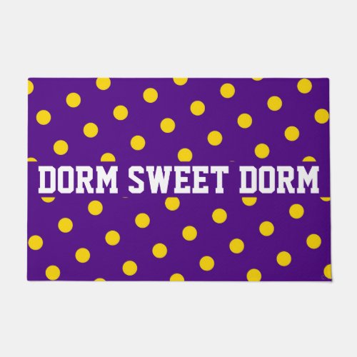 Purple Yellow Polka Dot Dorm School Football Home Doormat