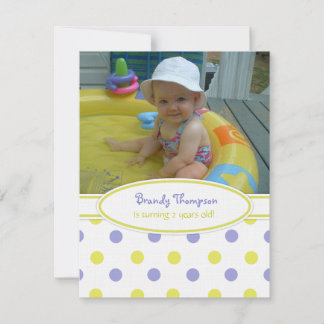 Purple & Yellow Polka Dot Party Invitation