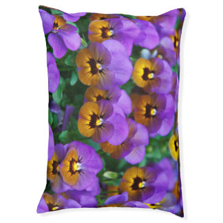 purple yellow poppies pet bed