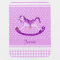 Purple yellow rocking horse art name baby blanket
