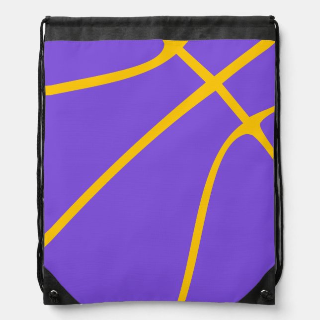 Purple & Yellow Slam Dunk Comfort Drawstring Bag (Front)