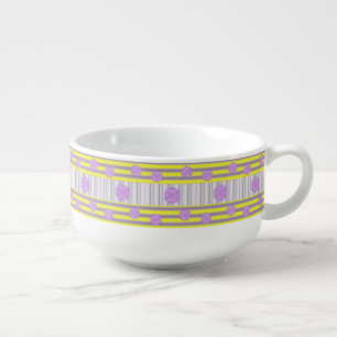 Purple Yellow Stripe Soup Mug