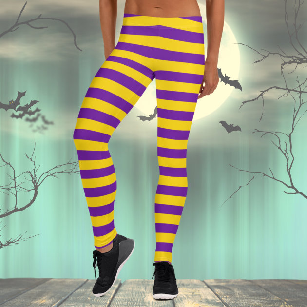 Green and yellow striped cheap tights