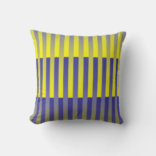 Purple Yellow Striped Pattern Throw Pillow
