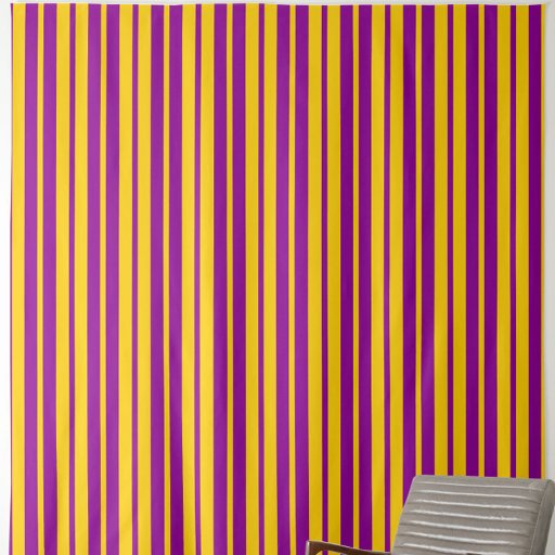 Purple Yellow Stylish Stripes Pattern Design  Fabric