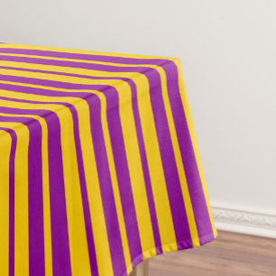 Purple Yellow Stylish Stripes Pattern Design  Tablecloth