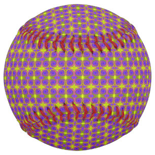 Purple Yellow Swirl Pattern Softball