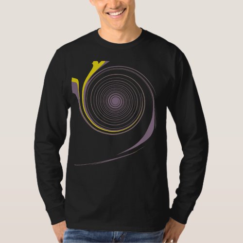 Purple Yellow Swirl Retro Painting Abstract Art T_Shirt