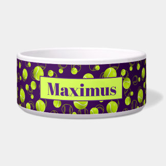 Purple Yellow Tennis Ball Pattern Bowl