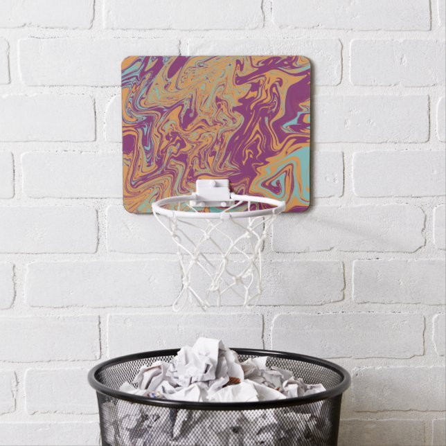Purple & Yellow Tie Dye  Mini Basketball Hoop (In Situ)