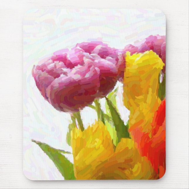 Purple & Yellow Tulips Mouse Pad (Front)