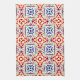 Purple Yellow Turquoise Red Geometric Colourful Kitchen Towel