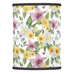 Purple Yellow White Green Floral Boho Chic Lamp Shade