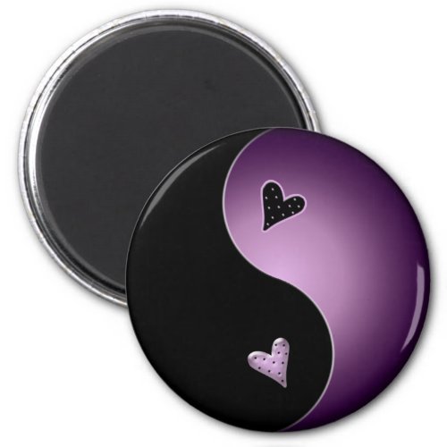 purple yin yang magnet