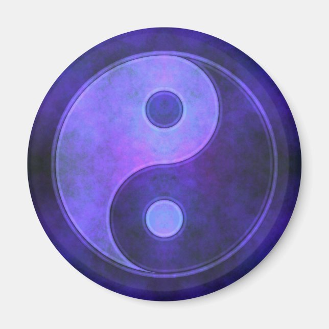 Purple Yin Yang Symbol Magnet (Front)