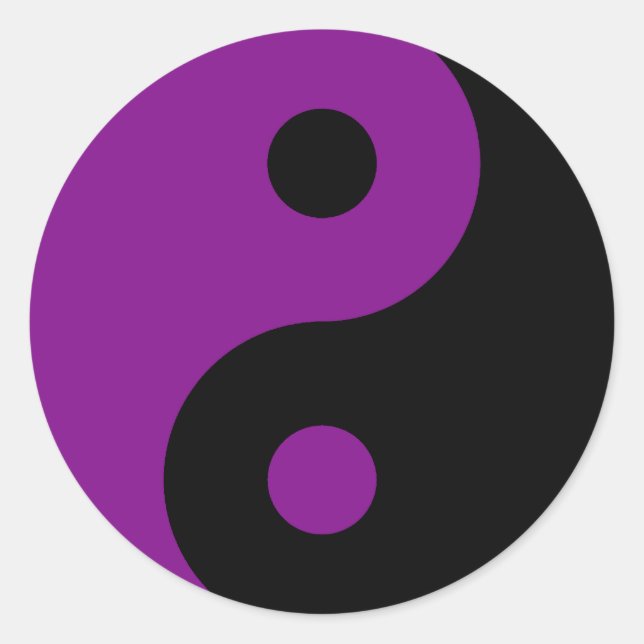 Purple Yin Yang Symbol Sticker (Front)