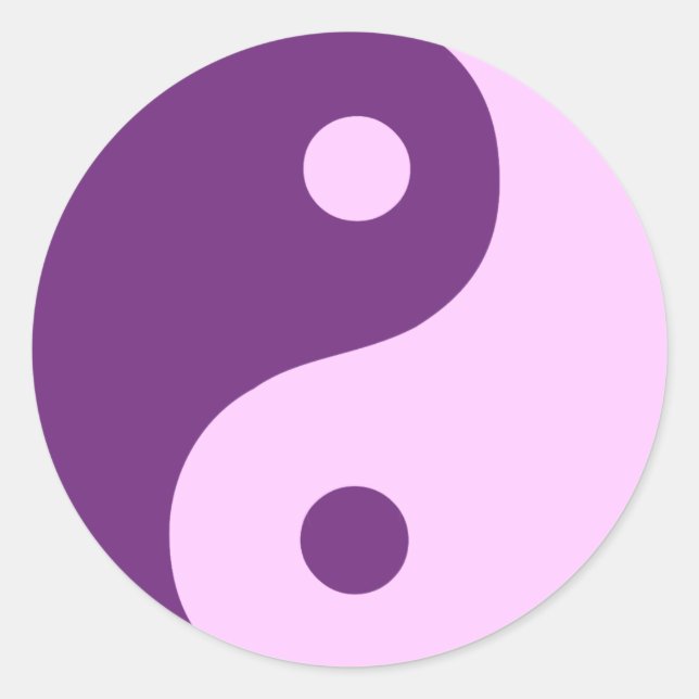 Purple Yin Yang Taoist Symbol Classic Round Sticker (Front)