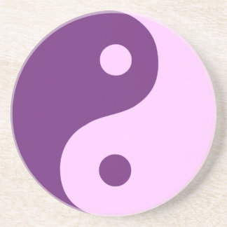Purple Yin Yang Taoist Symbol Sandstone Coaster