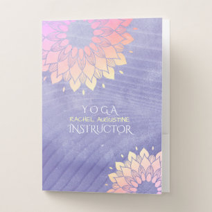 Purple Yoga Instructor Rose Gold Mandala Pocket Folder