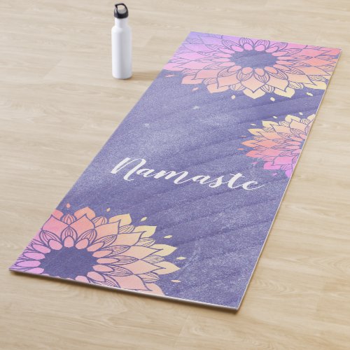 Purple Yoga Instructor Rose Gold Mandala Yoga Mat