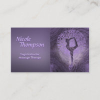 Purple Yoga Tree Business Card