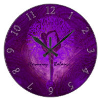 Purple Yoga Tree Clock