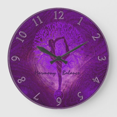 Purple Yoga Tree Clock