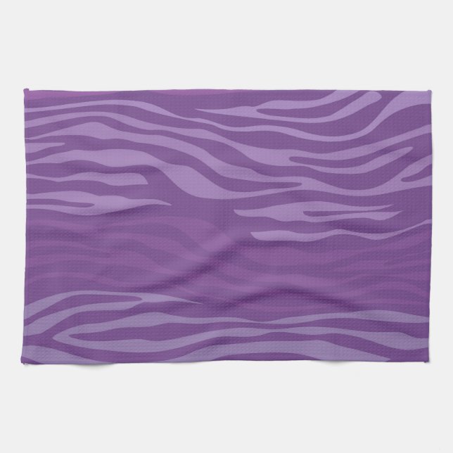 Purple Zebra Abstract Kitchen Towel (Horizontal)