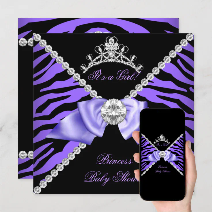 purple zebra baby shower