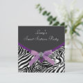 Purple Zebra Birthday Party Invitation | Zazzle