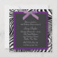 Purple Zebra Birthday Party Invitation | Zazzle