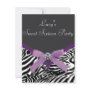 Purple Zebra Birthday Party Invitation | Zazzle