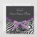 Purple Zebra Birthday Party Invitation | Zazzle