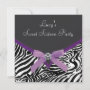 Purple Zebra Birthday Party Invitation | Zazzle