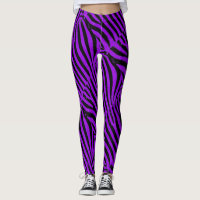 Purple zebra design pattern leggings