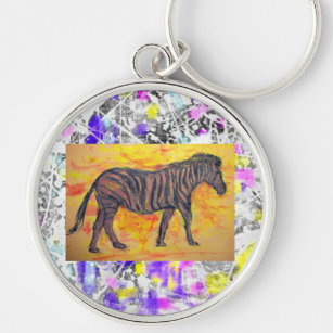 purple zebra drip keychain