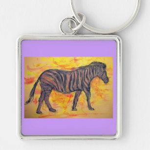 purple zebra keychain