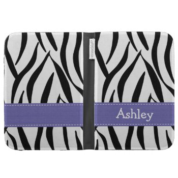 Purple Zebra Kindle 3 Folio Case by cutecases at Zazzle