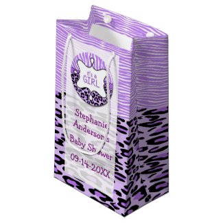 Purple Zebra,Leopard Girl Baby Shower Gift Bag