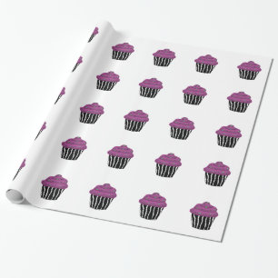 Purple Zebra Pattern Cupcake Wrapping Paper