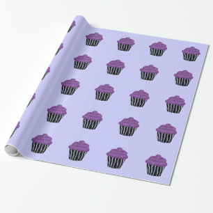 Purple Zebra Pattern Cupcake Wrapping Paper