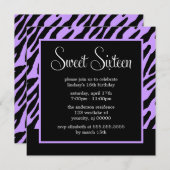Purple Zebra Pattern Invitation (Front/Back)