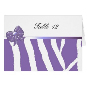 Purple Zebra Pattern Table Seating Card by seashell2 at Zazzle