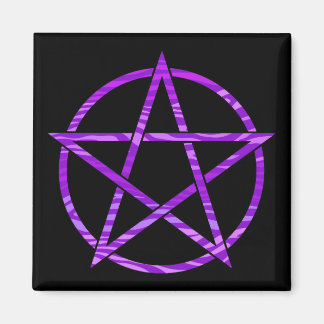 Purple Zebra Pentagram Magnet