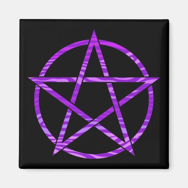 Purple Zebra Pentagram Magnet (Front)