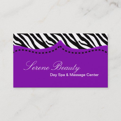 Customizable Purple Zebra Print Animal Pattern Business Card