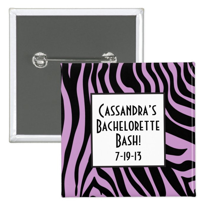 Purple Zebra Print Bachelorette Button