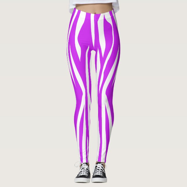 Purple Zebra Print Leggings (Front)